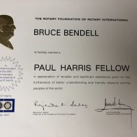 Paul Harris Fellow award from the Queensborough Rotary Club